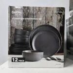 12Pcs Stoneware Dinner Plate Set