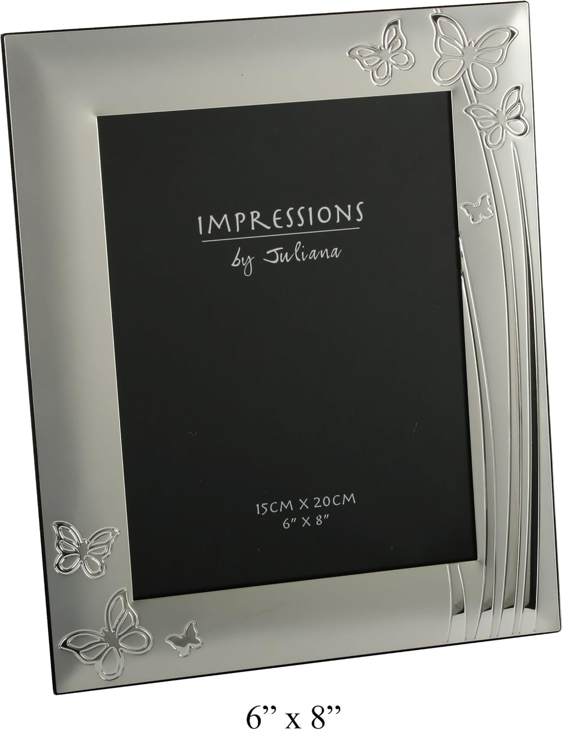 816QBGj0LL._AC_SL1500_.jpg Silverplated Photo Frame Butterfly Design 6"X8" - Image 1