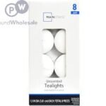 Pack Of 8 White Unscented Tealights Candle