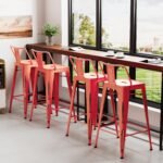 Cubic Metal Chair Orange Powder Coated 4