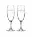 Pair of elegant Hubby and Wifey champagne glass flutes for weddings and anniversaries in Lagos, Nigeria