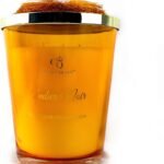 13X16Cm Ochre Pom Pom Candle Scented Amber Noir