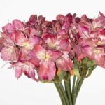 Realistic 14x65cm magenta Lilium Amazon artificial lily stem with green leaves for home décor in Lagos, Nigeria