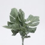 Grey frosted Philo Gris Flocx artificial leaf stem for luxury interior styling and décor in Lagos, Nigeria