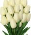 Realistic cream artificial tulip flower stem with natural-touch petals for luxury home décor in Lagos, Nigeria