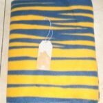 Fleece Blanket Oblique Lines Dark Blue Throw