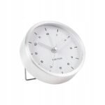 Alarm Clock Tinge Brushed Steel White Dial D.9Cm H.3Cm Excl.1Aa