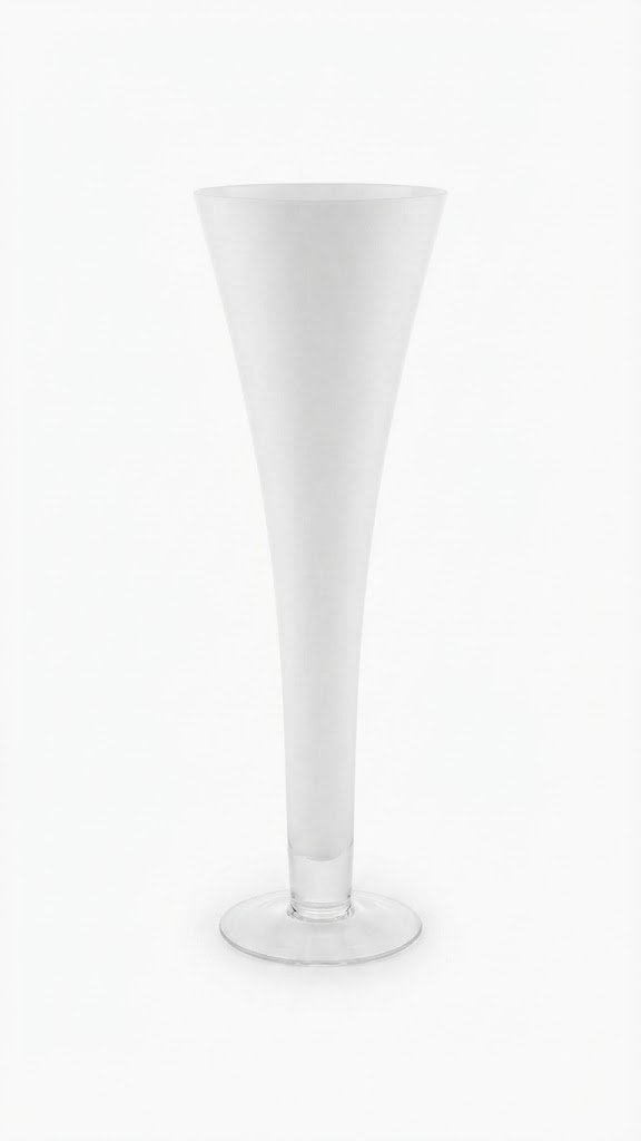 Tall 60cm black glass double bottom vase for minimalist home and office floral styling in Lagos, Nigeria