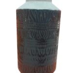 Stoneware Vase W Structure Dia 16X29Cm - Dark Brown