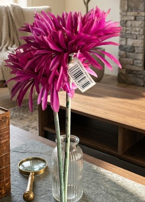 Purple Gerbra Fuji Lila artificial flower stem (55cm) for luxury floral arrangements in Lagos, Nigeria