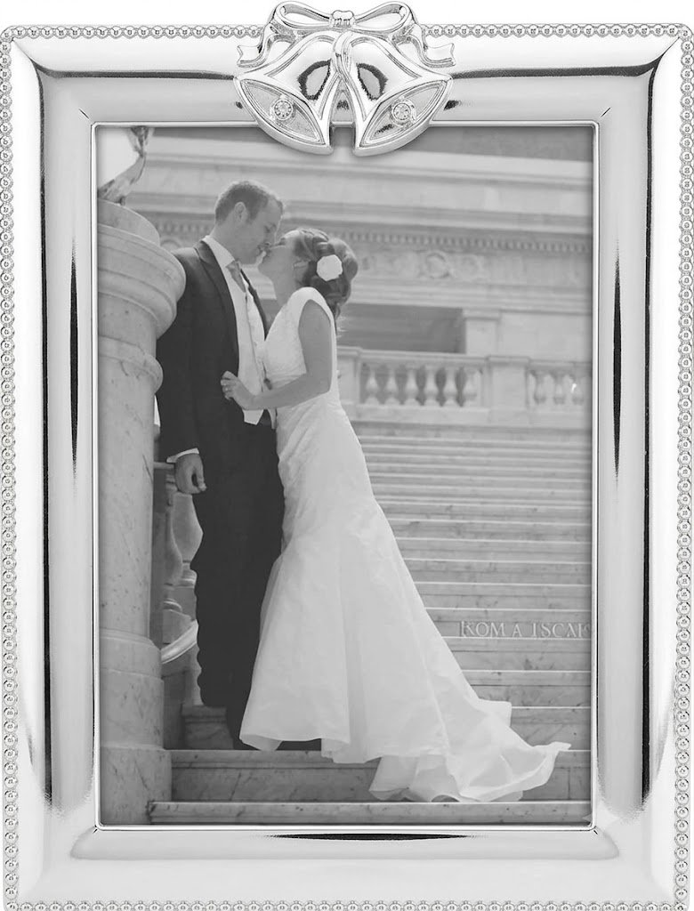 Juliana 5x7 wedding photo frame with decorative bells Juliana 5x7 wedding photo frame with decorative bells for couple photos, elegant tabletop home décor in Lagos Nigeria
