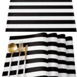 Black And White Rectangular Placemats