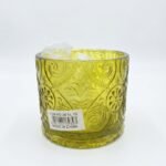 Lemon glass jar candle with wax inside for home décor and ambient lighting display, Lagos, Nigeria