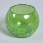 Candle Glass Jar Green Seeded