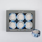 A pack of six blue Sea Lily Fragrance Tea Holders 6pc scented tealights for home decor in Lagos, Nigeria.