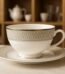 Silver Rain tea cup and saucer set with elegant design for serving tea in Lagos, Nigeria
