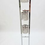 3 light crystal floor lamp with chrome finish and crystal shades for luxury home lighting in Lagos Nigeria modern decor