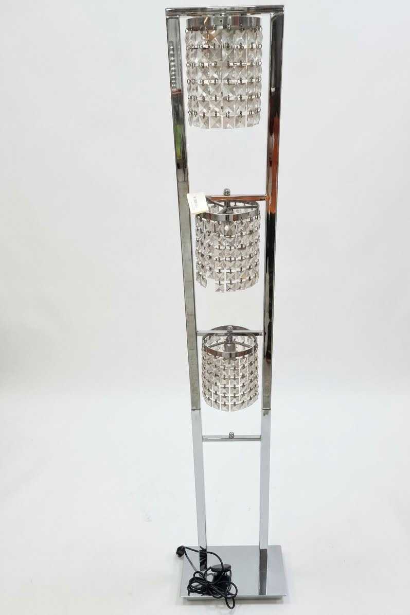 Luxury 3-Light Crystal Floor Lamp with Chrome Finish for Living Room Ambient Lighting & Modern Interior Decor 3 light crystal floor lamp with chrome finish and crystal shades for luxury home lighting in Lagos Nigeria modern decor