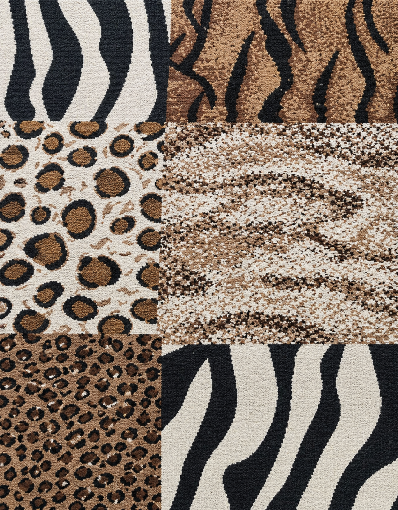 Blue and black rug with white line patterns for modern living room and office floor decor in Lagos, Nigeria