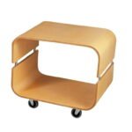 Bentwood End Side Table - Natural Colour W/Wheels