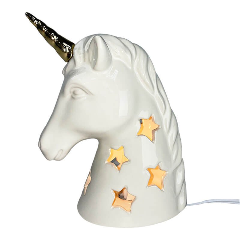 Kids unicorn ceramic night light lamp with soft LED glow for bedroom décor in Lagos, Nigeria
