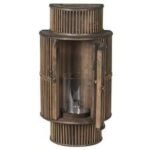Black Bamboo Curved Decorative Lantern