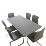 Grey Glass Dinning Table 180*90*76 / 6 Dinning Chairs