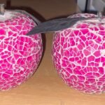 Pink Glass Mosaic Apple 9.9Cm Décor