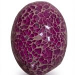 Sparkling pink glass mosaic pear ornament for elegant coffee table and shelf styling in Lagos, Nigeria