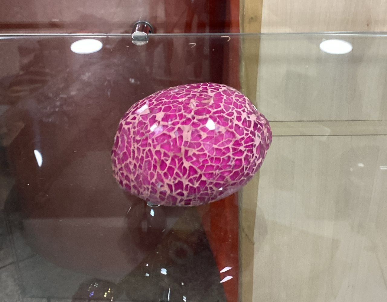 GM58PK Pink Glass Mosaic Lemon 8#10Cm Ornaments - Image 1