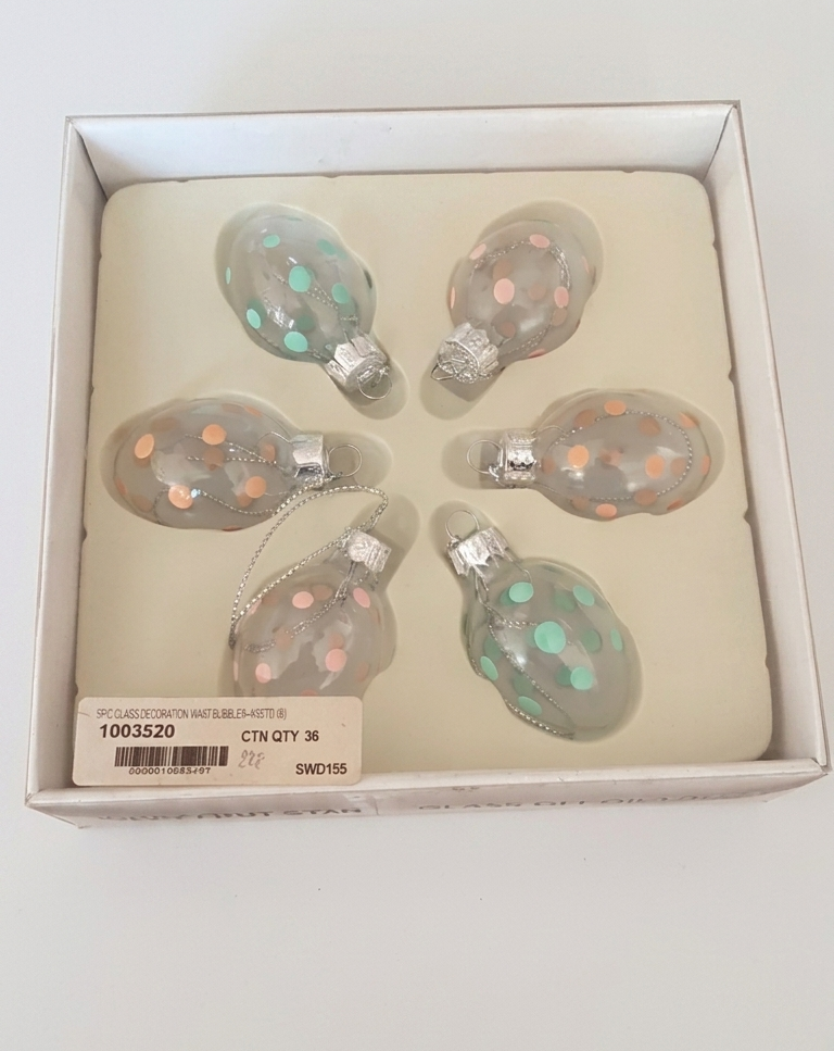 6 piece glass Christmas ornament set for tree decoration festive holiday décor in Lagos, Nigeria