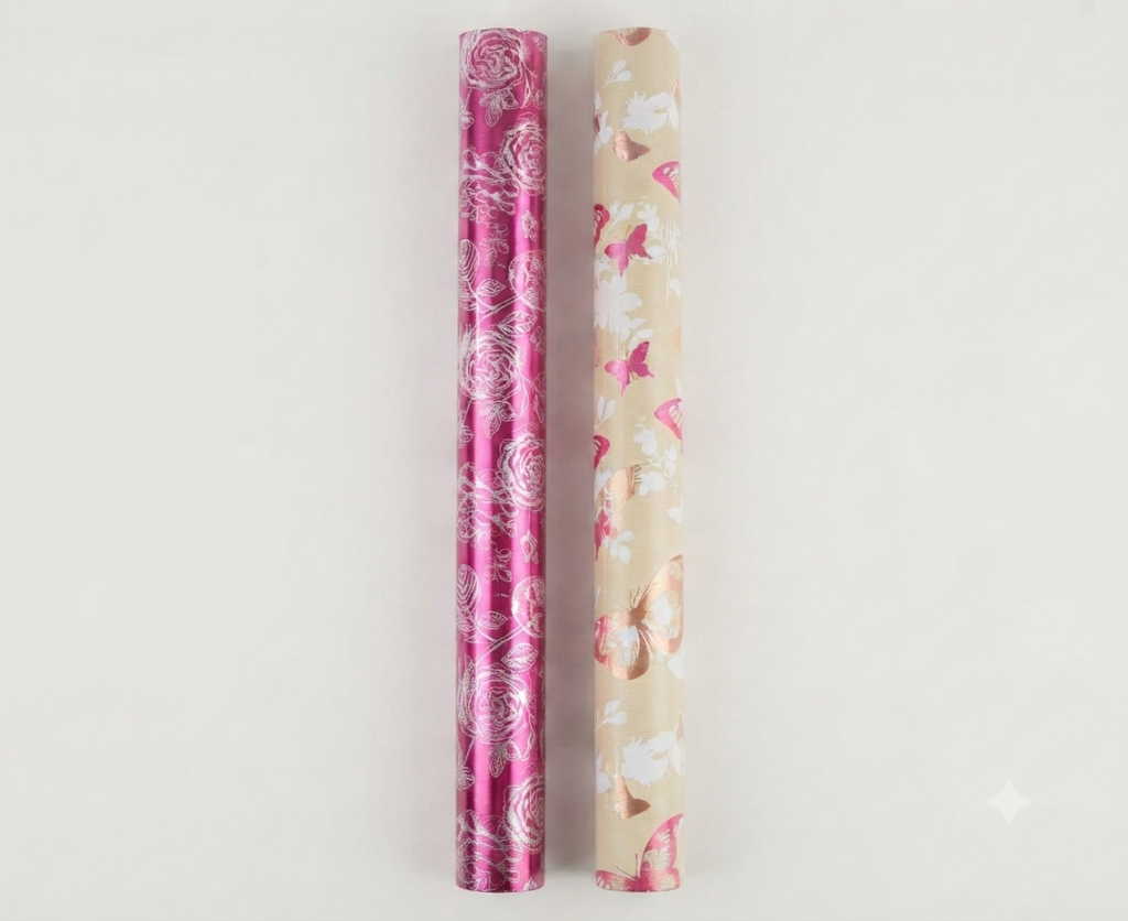 1.5m floral metallic roll wrap pack of 36 sheets for gift wrapping and decorative use