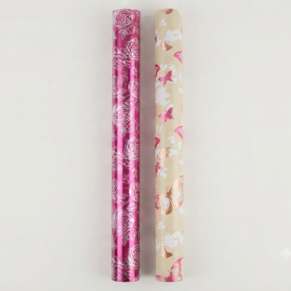 1.5m floral metallic roll wrap pack of 36 sheets for gift wrapping and decorative use