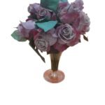 Pink Roses In Glass Vase