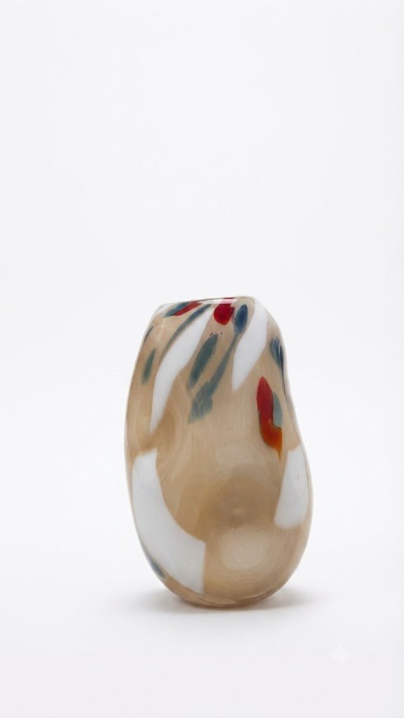 Decorative multi-colour striped ceramic vase for artistic home styling and flower arrangements in Lagos, Nigeria