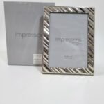 Silver plated textured 5x7 photo frame with elegant decorative border for home photo display in Lagos, Nigeria