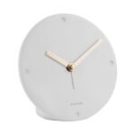 Alarm Clock Mantel Polyresin White D.12 H.2.7Cm