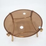 Glass top coffee table with gold metal frame for luxury living room decor in Lagos Nigeria modern home furniture