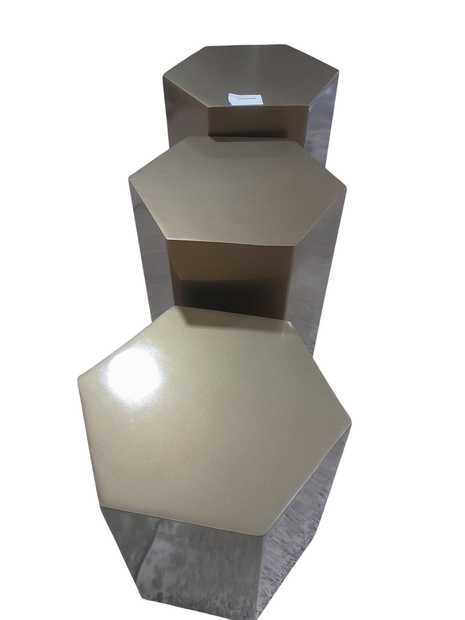 MHT004 Sml Hex Gold Side Table - Image 1