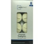 Pack Of 8 Ivory Unscented Tealights Candle