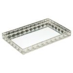 Silver Crystal Table Décor Tray 41 X 27 Cm