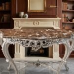 Ornate Silver Carved Rococo Console Table with decorative carved details, Lagos, Nigeria