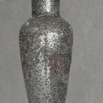 Stunning black and silver mosaic glass vase for luxury tabletop and shelf decoration in Lagos, Nigeria