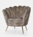 Leopard print velvet shell-shaped accent chair for luxury living room décor in Lagos, Nigeria