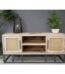 Modern cane TV cabinet with natural rattan doors and wood frame for luxury living room media storage in Lagos, Nigeria