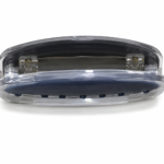 Clear magnetic office clip with a comfortable blue rubber grip for holding papers in Lagos, Nigeria for holding papers in Lagos, Nigeria