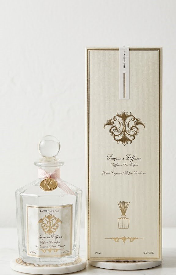 Octagonal glass Pamplemousse reed diffuser Octagonal glass Pamplemousse reed diffuser with a gold charm and elegant cream gift box, Lagos, Nigeria