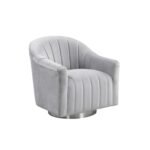 Tiffany Swivel Chair Silver Velvet