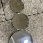 Iron With Printed Glass Tray 38 X 25 X 55 Cm Table Décor