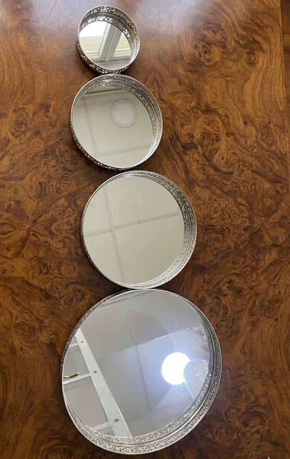 Iron tray with printed glass table decor for living room in Lagos Nigeria
